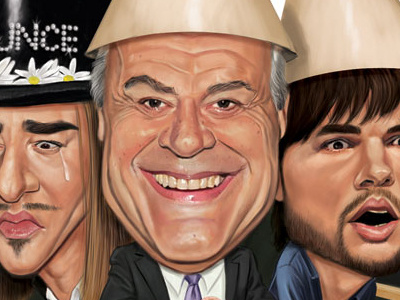 The New York Observer cover ashton kutcher caricature digital painting editorial illustration humor illustration photoshop the new york observer