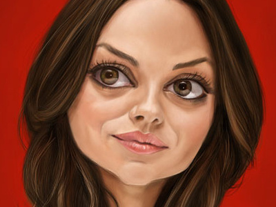 Mila Kunis actress caricature digital painting humor illustration mila kunis photoshop
