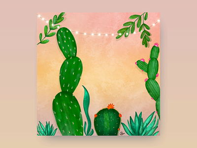 Summer Cactus Illustration artist cactus design digital art digital illustration flower illustration graphic design illustration illustration art ipadpro procreate summer summertime