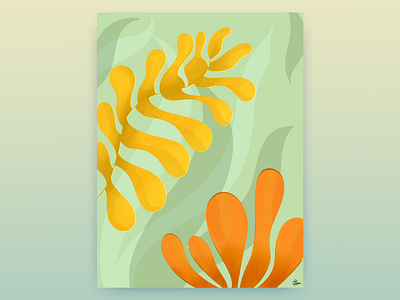 Leaves Underwater Illustration