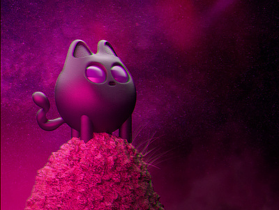 Amazing Cat 3d amazing cat cats cinema4d climb freedom gato mountain red universe