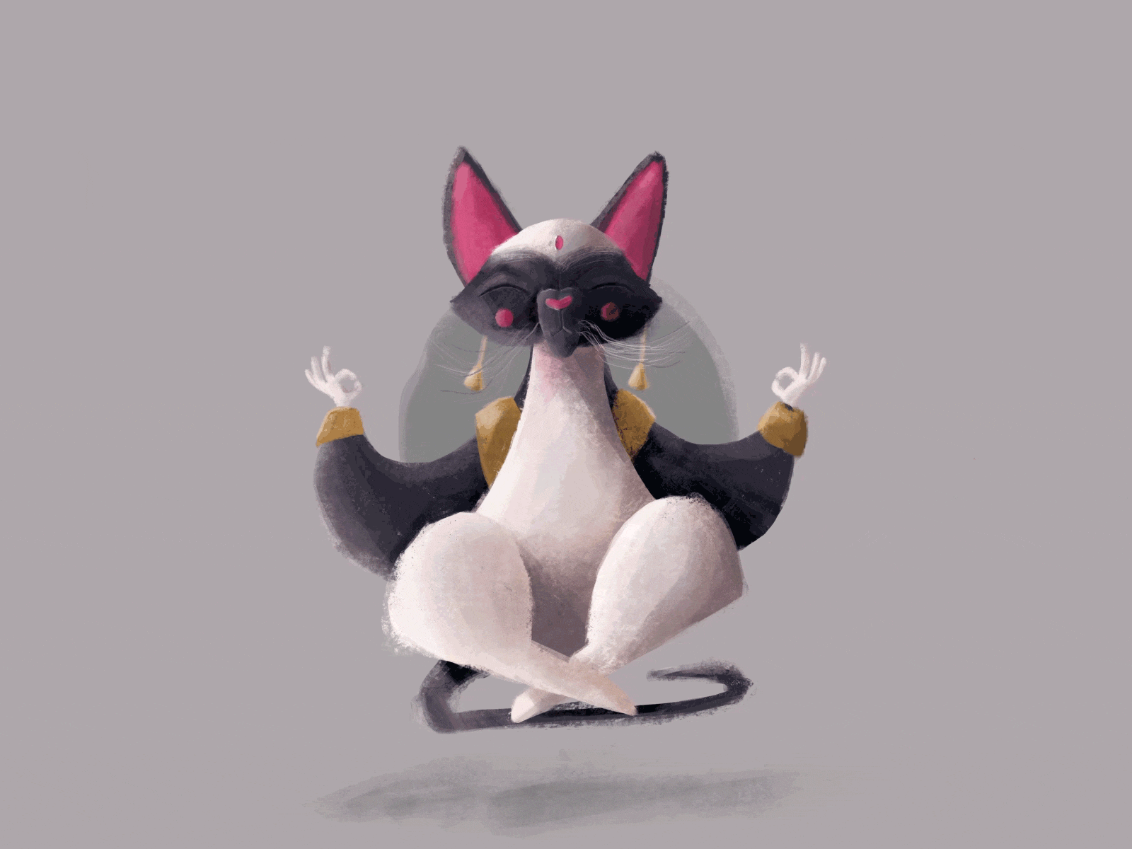 Floaty Cat animal cat character floating illustration meditate meditating