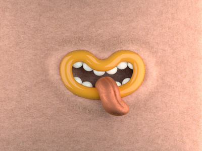 Big Mouth 3d character face illustration mouth smile teeth