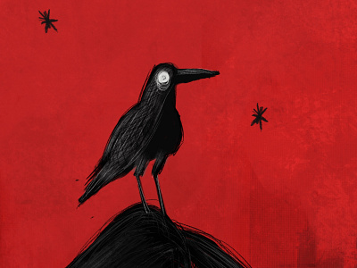 Raven animal bird cartoon character design creepy gothic grunge illustration raven ravenclaw terror