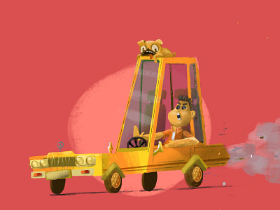 Taxi driver animal cartoon character character design driver graphic design illustration taxi