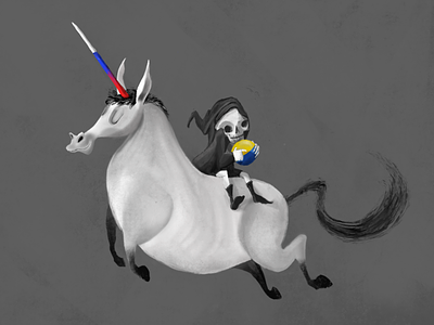 The horror of war character design death editorial grim horse reaper ukraine war