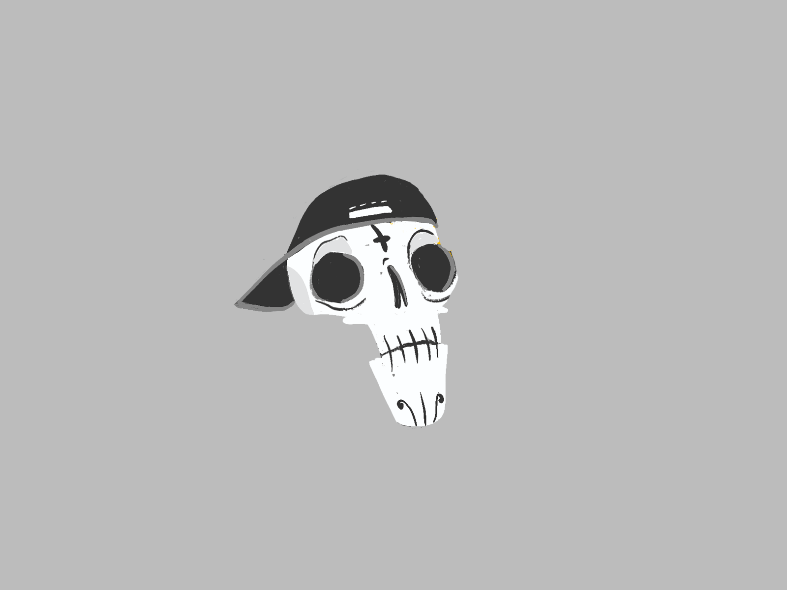 Creepy skull cartoon character creepy skeleton skull