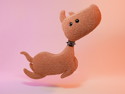 Dog Hair c4d cartoon dog hair jump zbrush