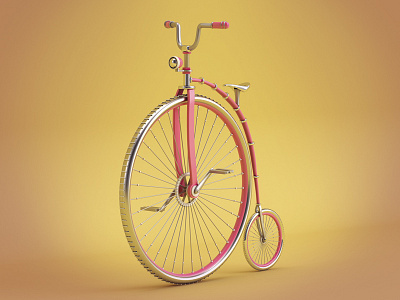 Cycle! bici bicicleta bicycle big ciclo cycle fathing monociclo penny pink wheel yelow