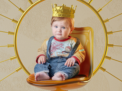 King in the north detail baby chair child classic columns crown golden king north throne