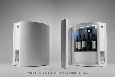 Winebag Bianco Openclosed design product design wine winebag winecellar