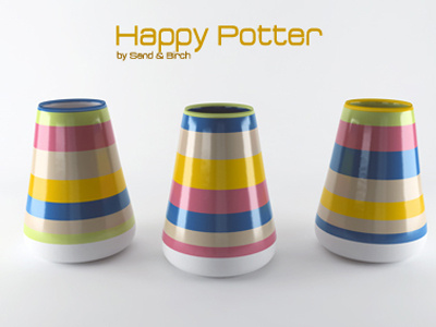 Happy Potter ceramic design happy interior pot sand birch