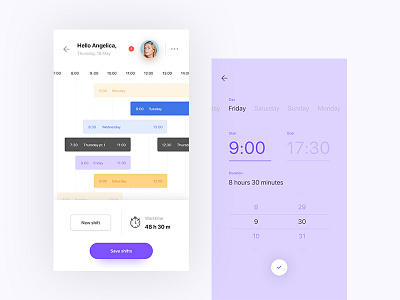 Time-shifts Configuration app fireart fireart studio light shifts timetable ui ux work time