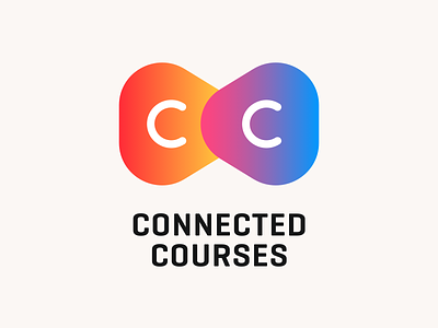 Connected Courses branding corporate branding education logo play rounded triangles