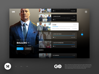 Episodes 10clouds blue dark details page episodes film hbo hbo go movies player playlist redesign series tv ui ux ux audit video vod