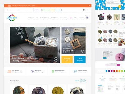 Jimmy Beans Website Design ecommerce grid layout playful shop ui ux web design webdesign yarn