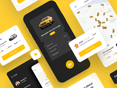Vego - Сar sharing App app bill booking car car share car sharing clean deign location map mobile navigation product card rent ui ux