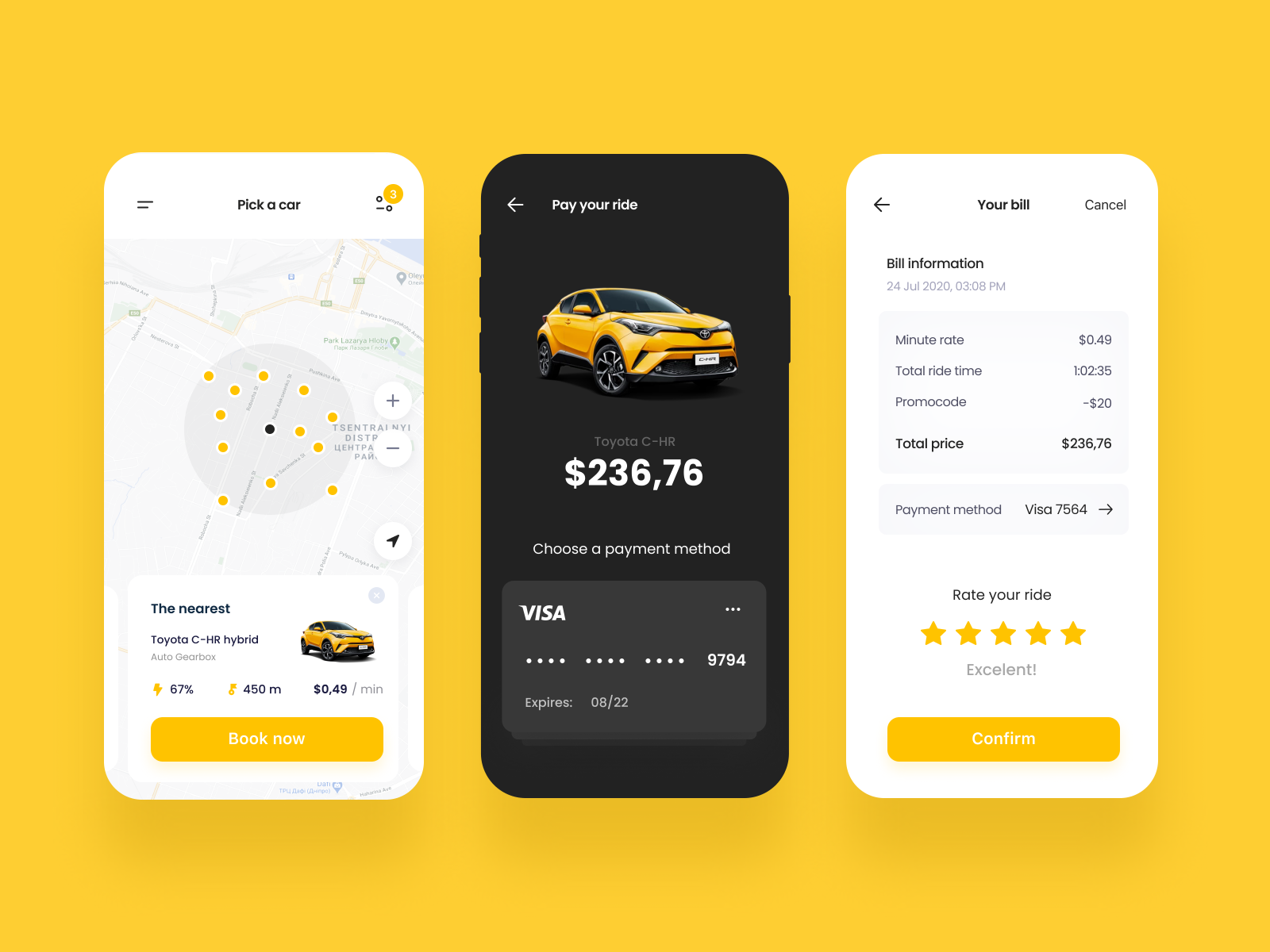 Vego - Carsharing Mobile App by Lanp on Dribbble