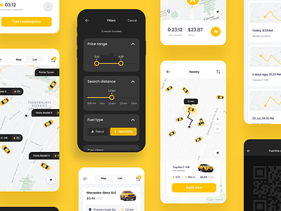 Vego - Car sharing app screens