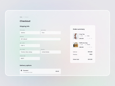 Checkout app cart checkout checkout form checkout page checkout process clean clean ui design e-commerce ecommerce ecommerce app ecommerce design form design forms order shipping info shop ui ux