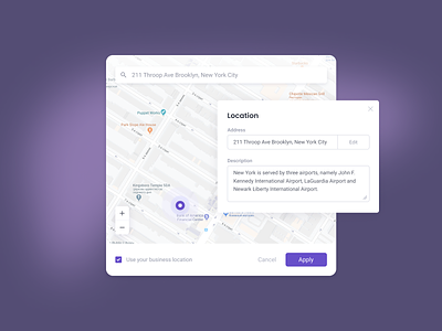 Modal window - Set your location