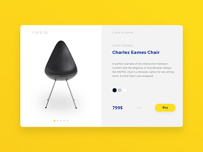 IKEA product card concept card chair concept creative daily design ikea item product shop ui yellow
