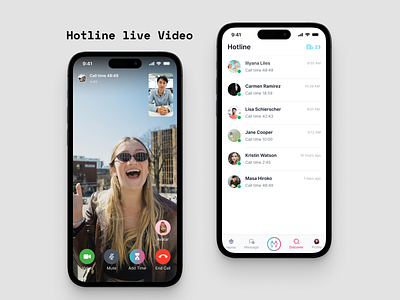 Hotline live Video Call android ios ui uiux ux video call