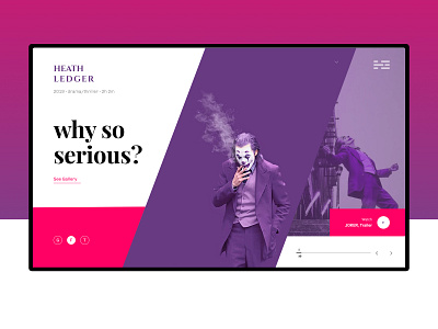 Hero matters adventure concept design designer designs figma figmadesign flat heath heathledger homepage joker ledger movie ui ui design uiux ux web website