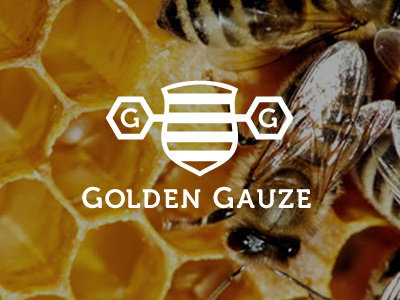 Golden Gauze Raw Honey Bandages branding design logo