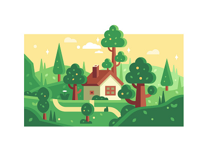 Small house illustrationflatgraphical