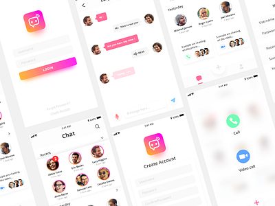 Simple Chat UI Design chat phone simple video