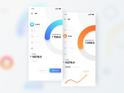 Wallet UI Design app clear simple statistics ui wallet