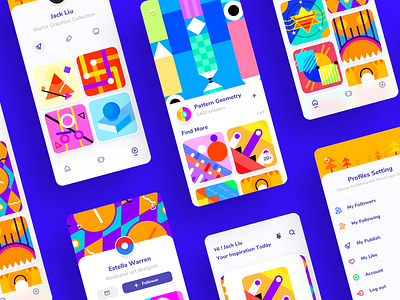 Art Collection App Concept affinitydesigner app design blue collection colorful concept design geometry graphics pick skctch application