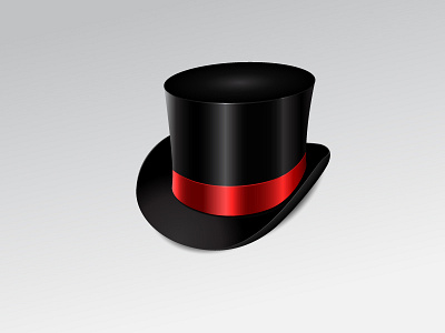 Cylinder hat black cylinder hat icon illustrator magic red vector