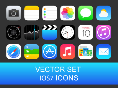 IOS7 - Vector apple design flat icons illustrator ios7 simple vector