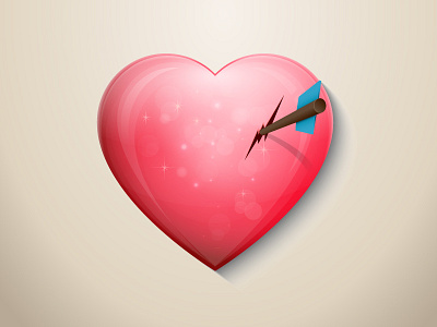 Heart in love heart icon illustrator love pink vector