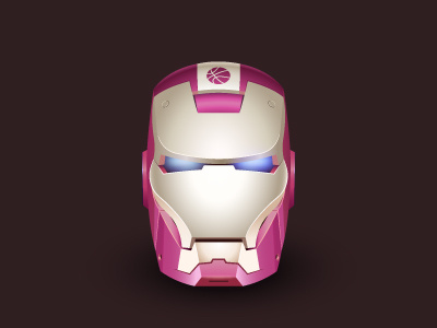 Dribbble Man ai ball dribbble icon illustration illustrator iron man pink superhero vector