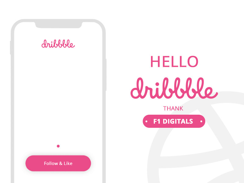 Hello Dribbble! design dribbble gray hello pink ui ux white
