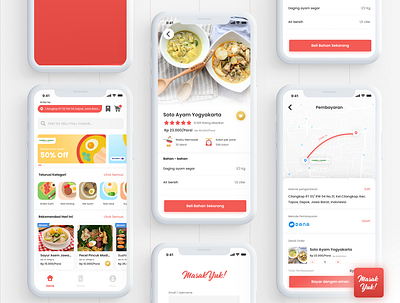 MasakYuk App app cook debut delivery delivery app groceries red ux
