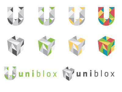 Uniblox2a cube geometric logo logotype