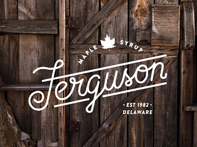 Ferguson Maple Syrup identity lettering logo script