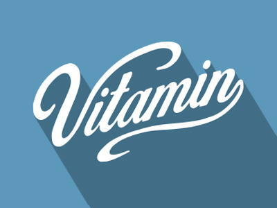 Vitamin hand lettering script typography