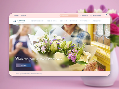 Flower shop & delivery website design branding design layouts ui ux