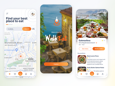 WalkEat application design app design ui ux