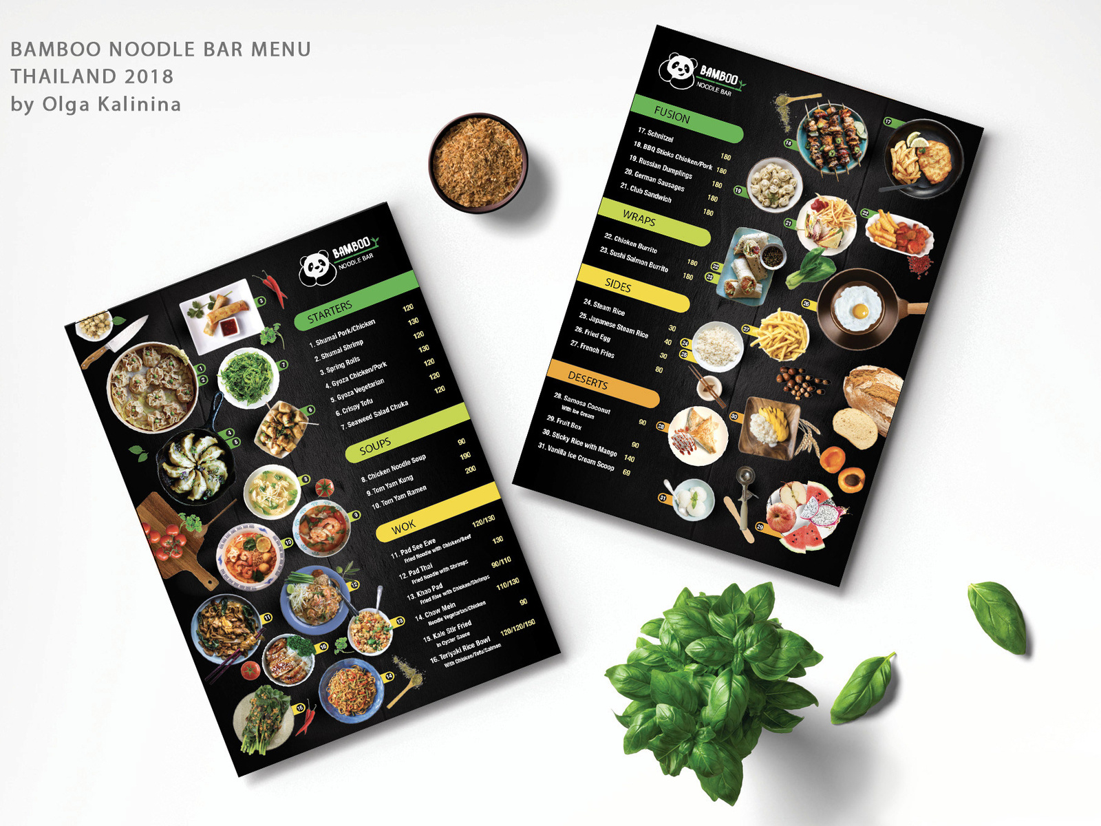 Бамбук ул калинина 6 светлоград фото Restaurant menu by Olga Kalinina on Dribbble