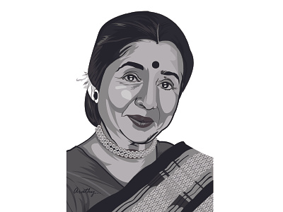 Indian Playback Singers : Asha Bhosle ashabhosle bollywoodsinger digitalart illustration indianplaybacksingers