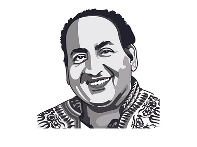 Indian Playback Singers : Mohammed Rafi bollywood design digitalart graphicdesign illustration playbacksinger singer vector