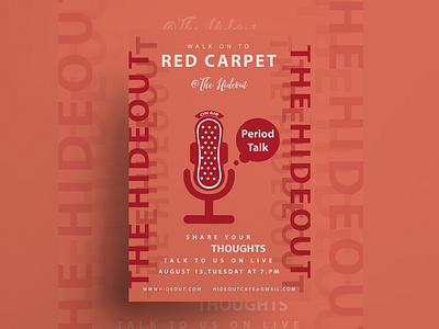 Red Crapet : The Hideout Live cafe design graphicdesign live logo typography