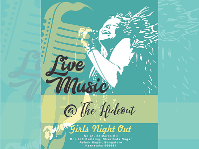 Girls Live Night : The Hideout branding cafe design digitalart graphicdesign illustration live logo typography vector