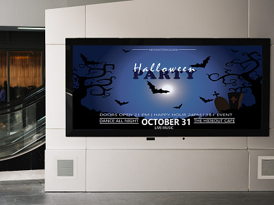 Halloween Party : The Hideout branding cafe design digitalart graphicdesign illustration live logo typography